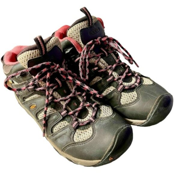 KEEN Koven Mid Waterproof Hiking Boots - Gray/Pink - 7.5 - Picture 4 of 11